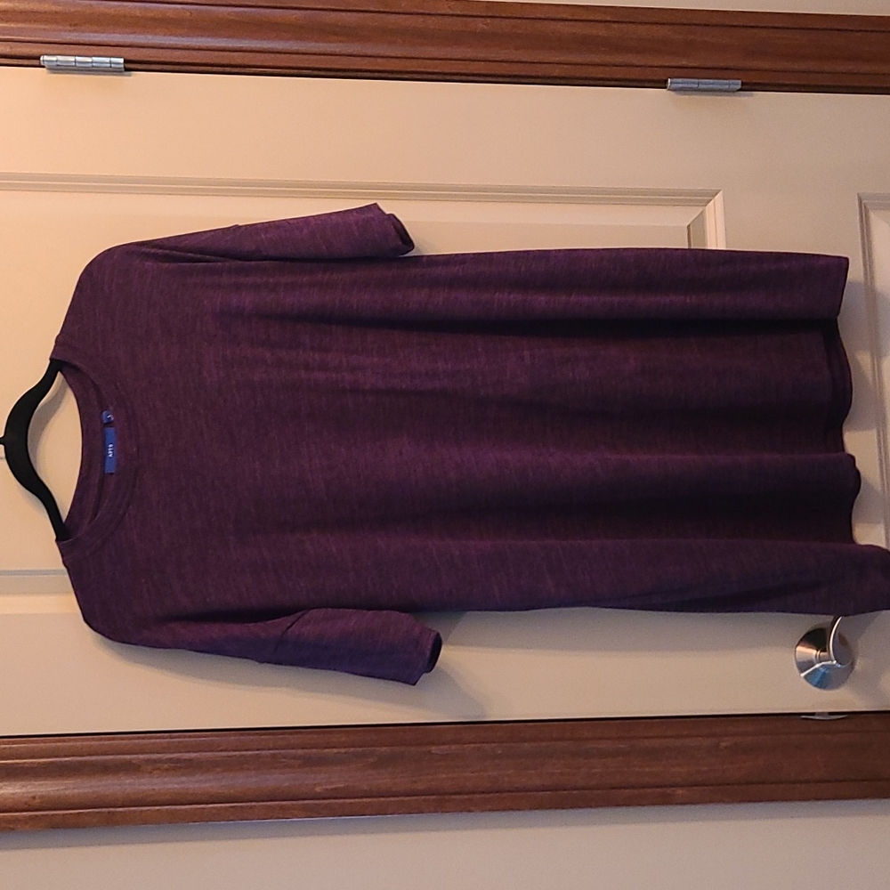 Women's size L Apt. 9 purple&black short sleeve dress